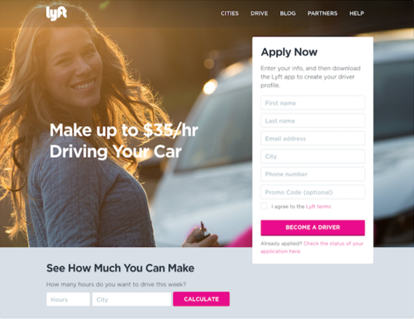 Salienza- esempio landing page