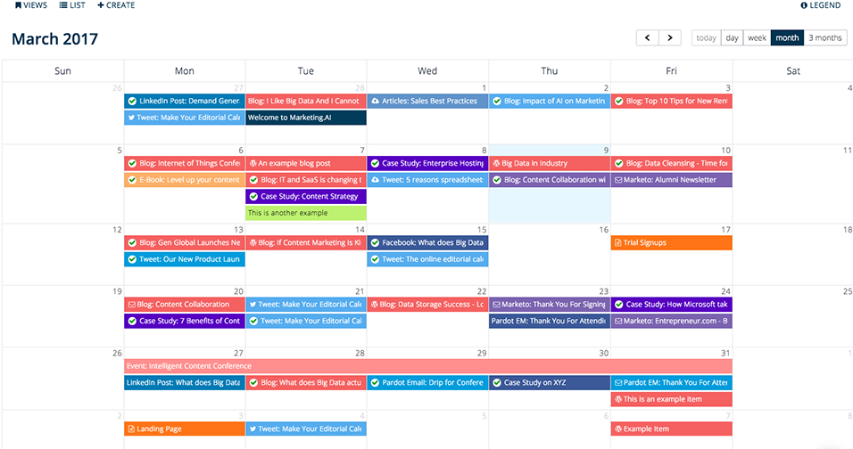 Calendario editoriale per content marketing