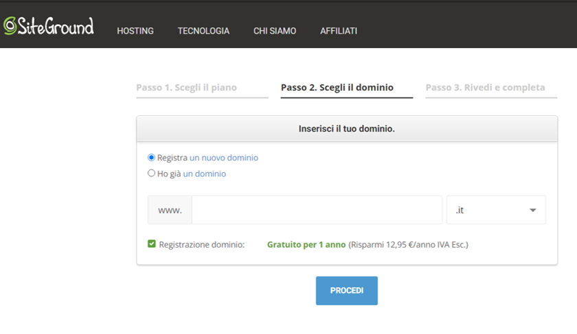 Aprire un blog - Controllo del nome di dominio